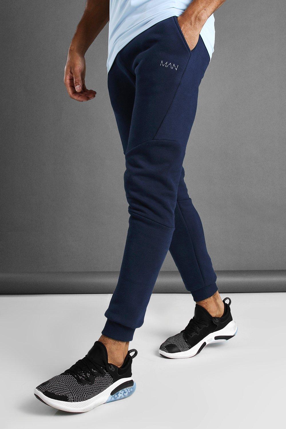 boohooman navy joggers