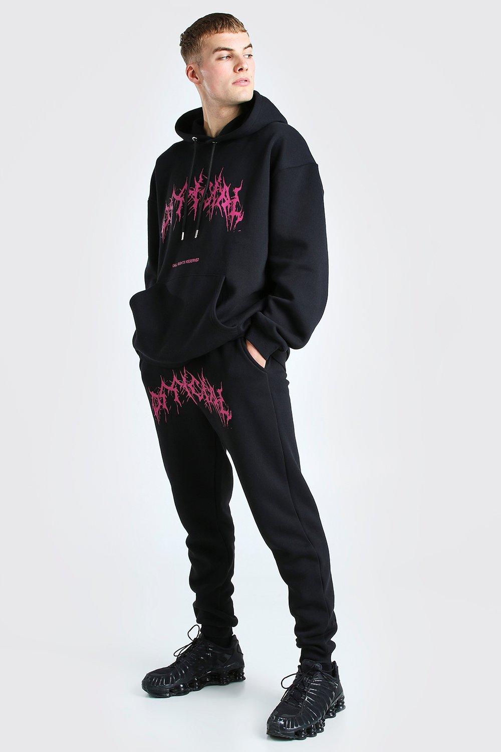 black graphic tracksuit Off 75%