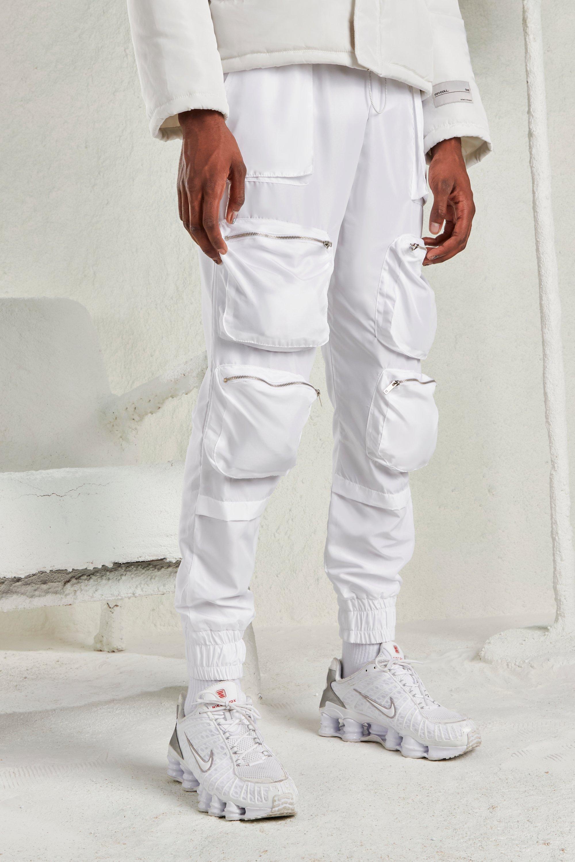 boohooman white joggers