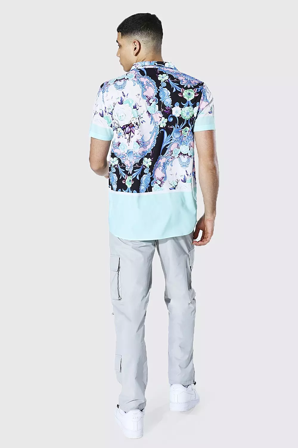 Mint Short Sleeve Floral Print Shirt alternative image