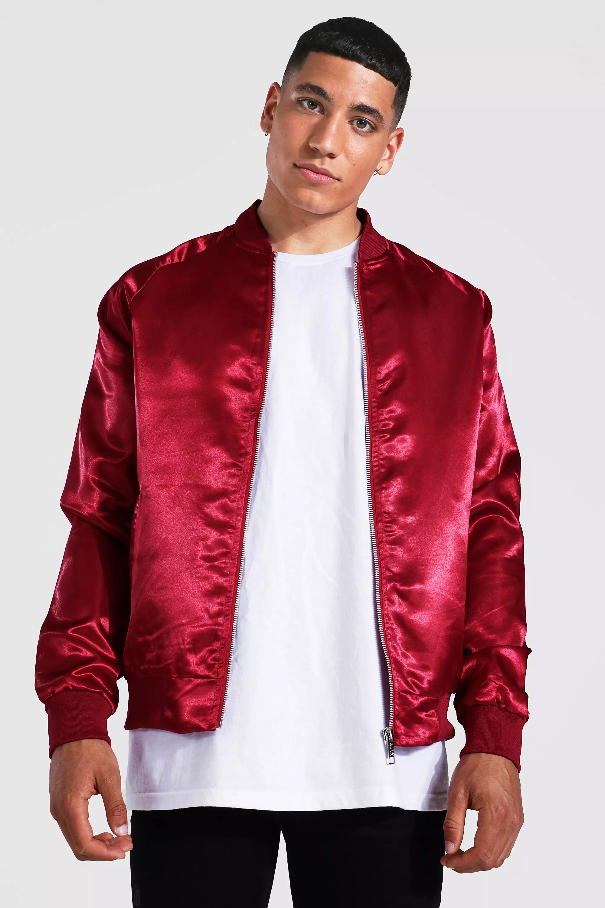 Satin Bomber boohooMAN