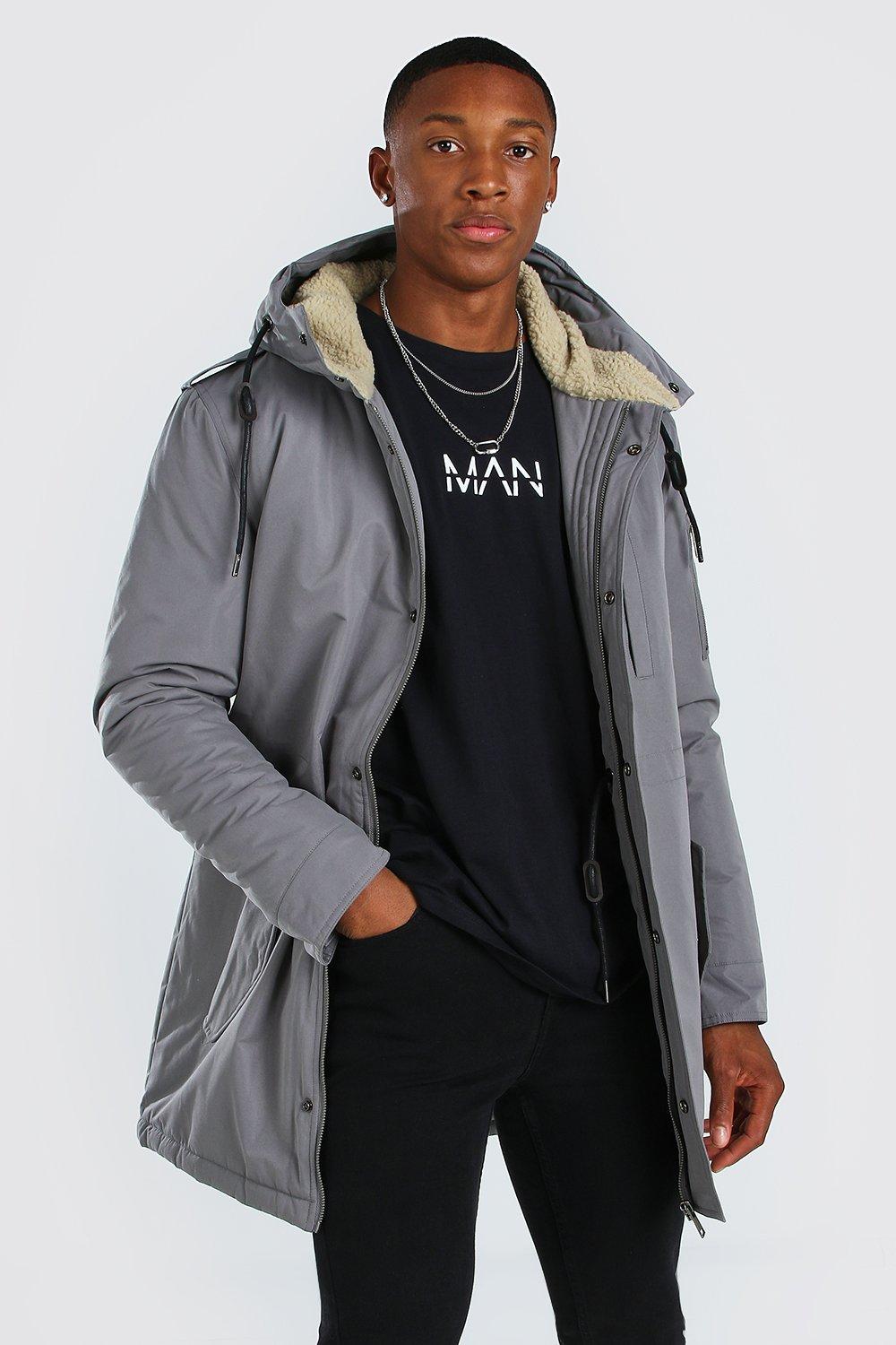 Boohoo man parka best sale