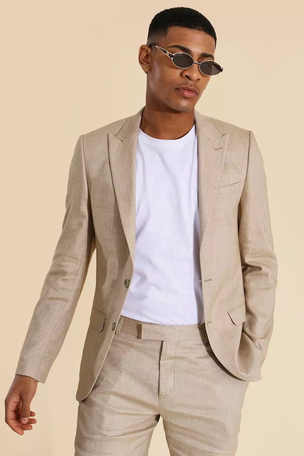 Linen short suit sale