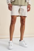 Taupe Skinny Smart Fixed Waistband Shorts
