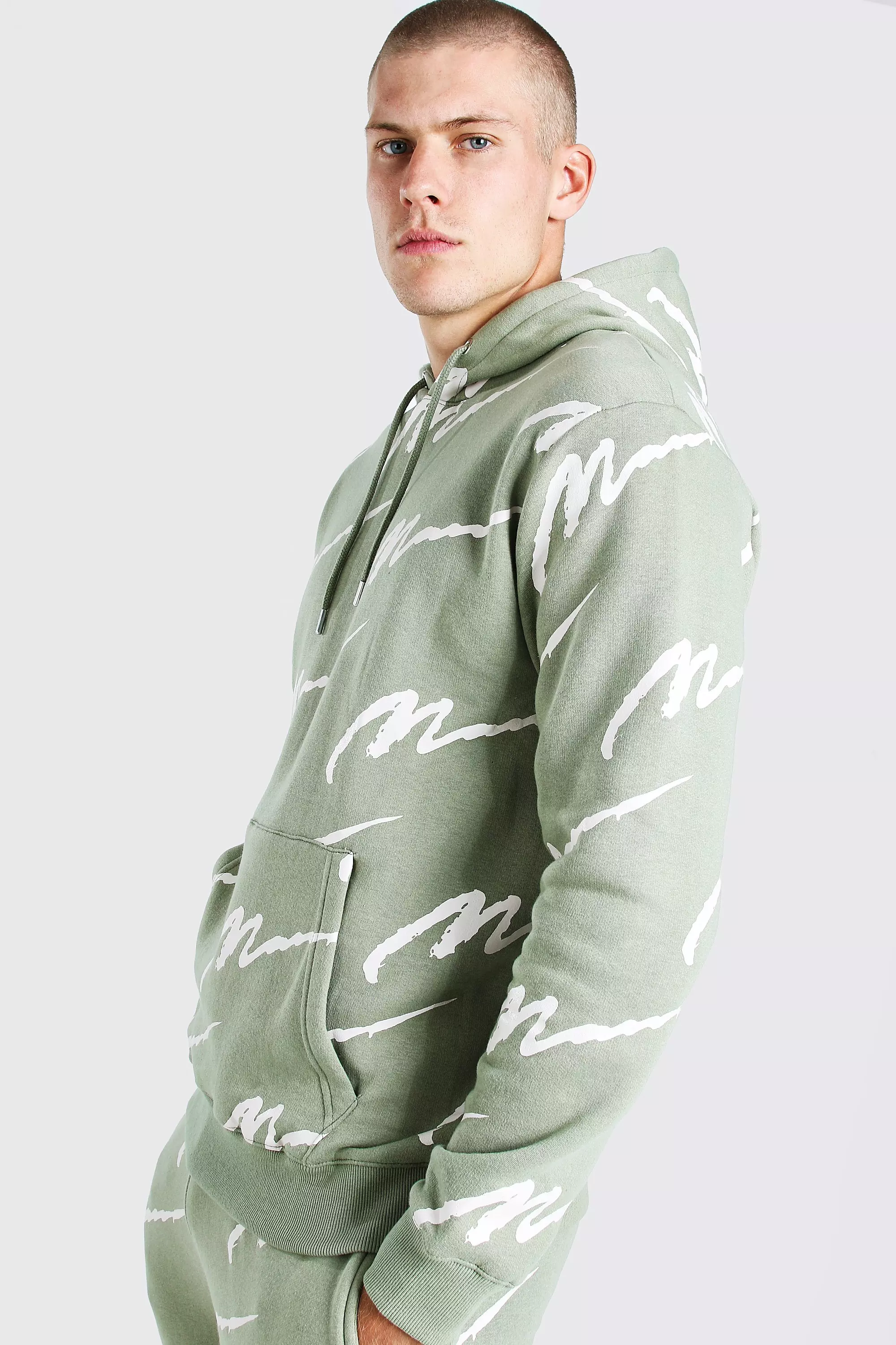 Boohooman all over man printed tracksuit deals