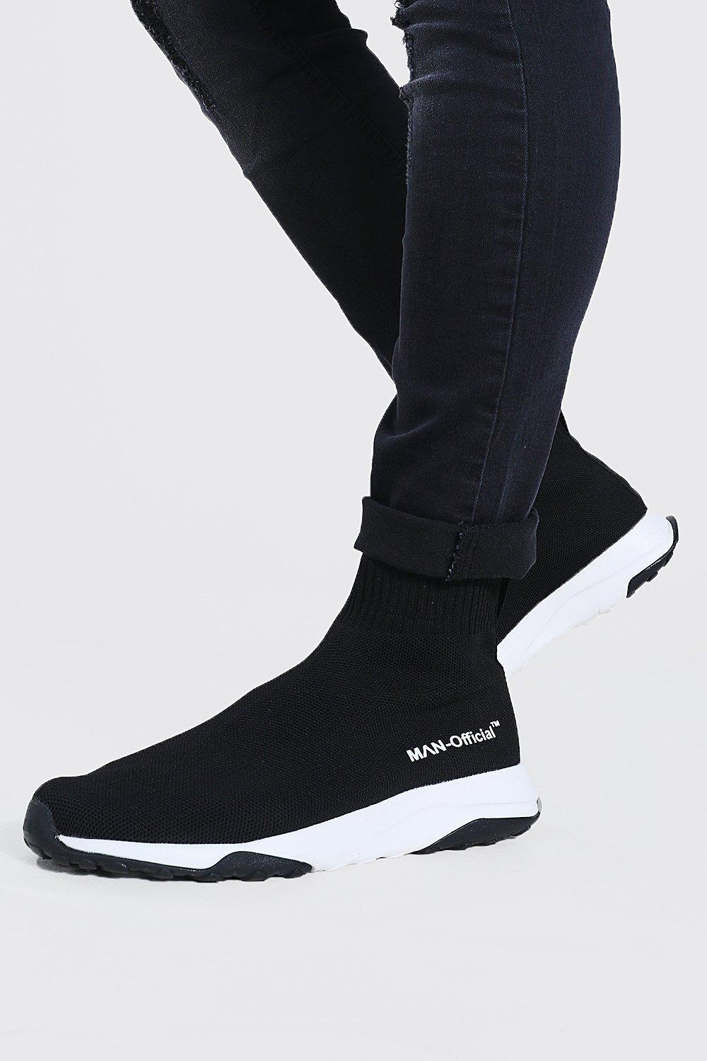 Men's 3xl Sock Recycled Knit Sneaker in Black