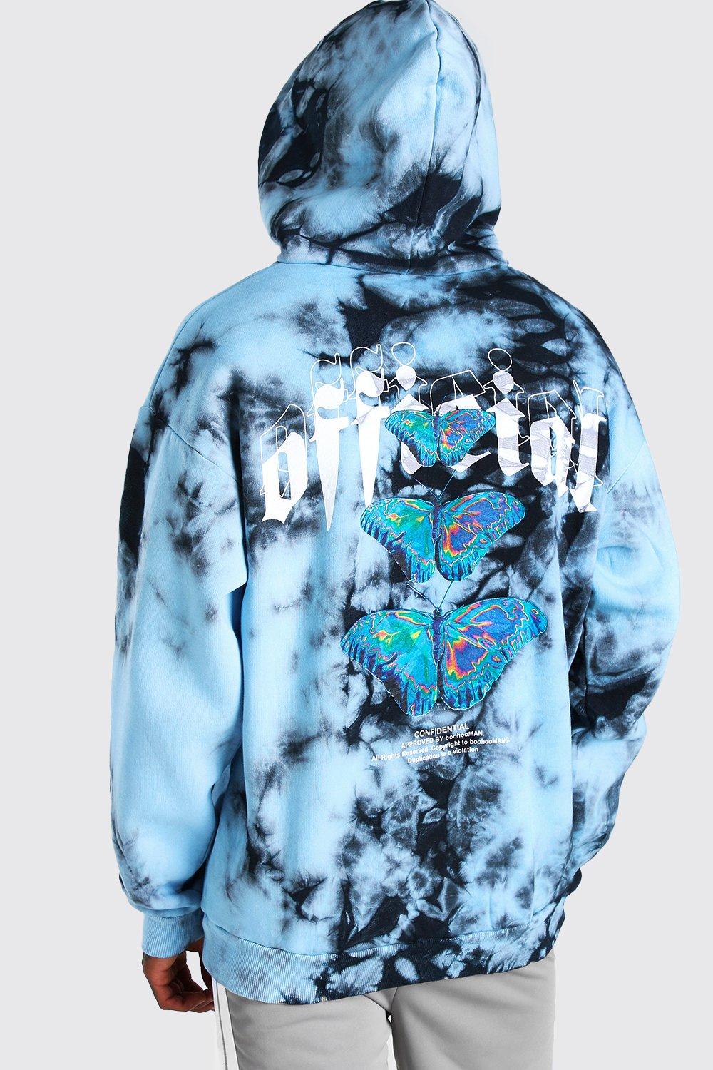 Light blue outlet tie dye hoodie