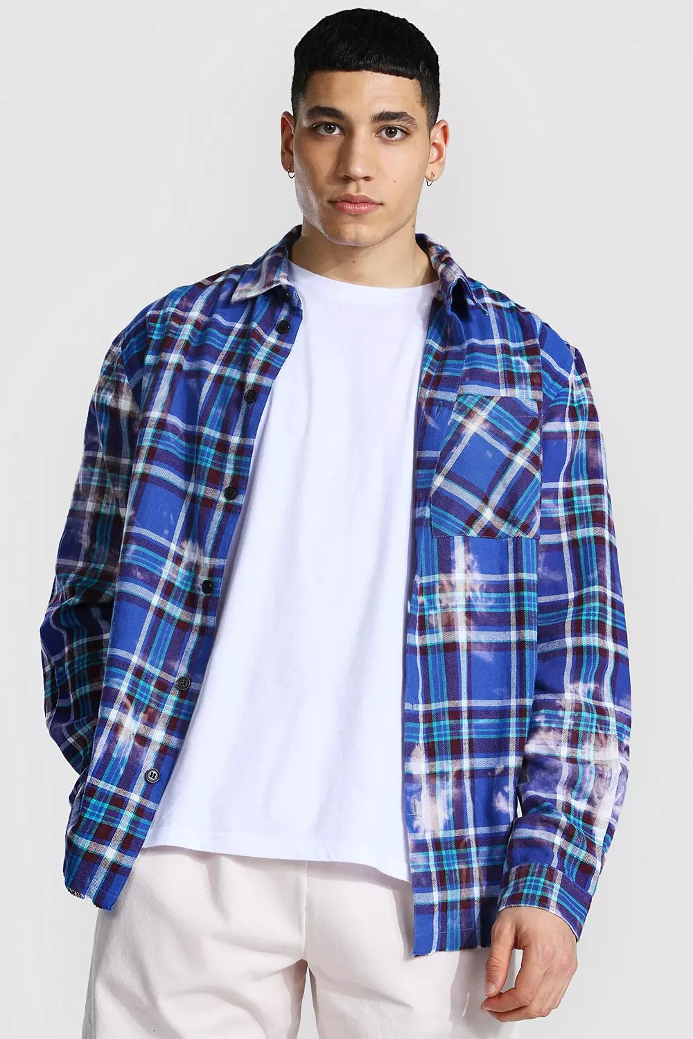 【BAON】[unisex] Itchoy Color Check Over Shirt Multi-Colored Checked Shirt - Multi-color | Benetton