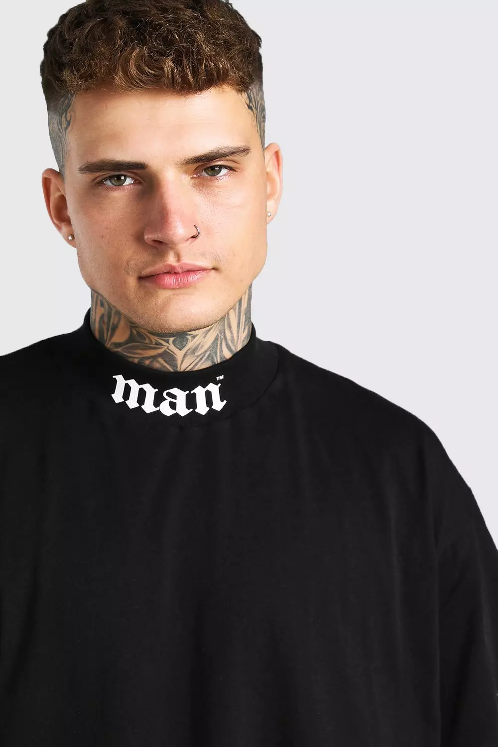 ☆boohoo☆ニルヴァーナ Extended Neck ライセンスTシャツ boohoo NIRVANA ニルヴァーナ ライセンス Tシャツ BLACK (boohoo