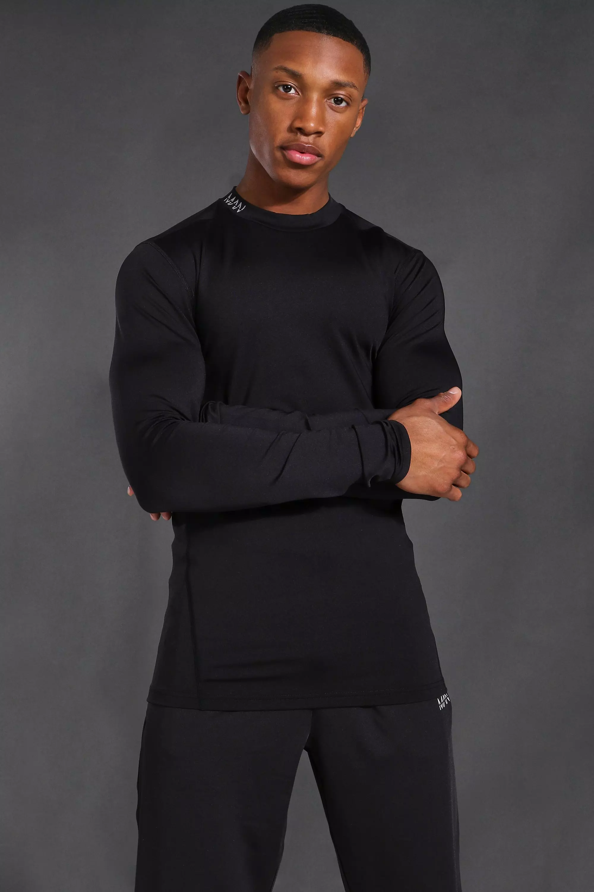 Black Man Active Compression Long Sleeve T-shirt alternative image