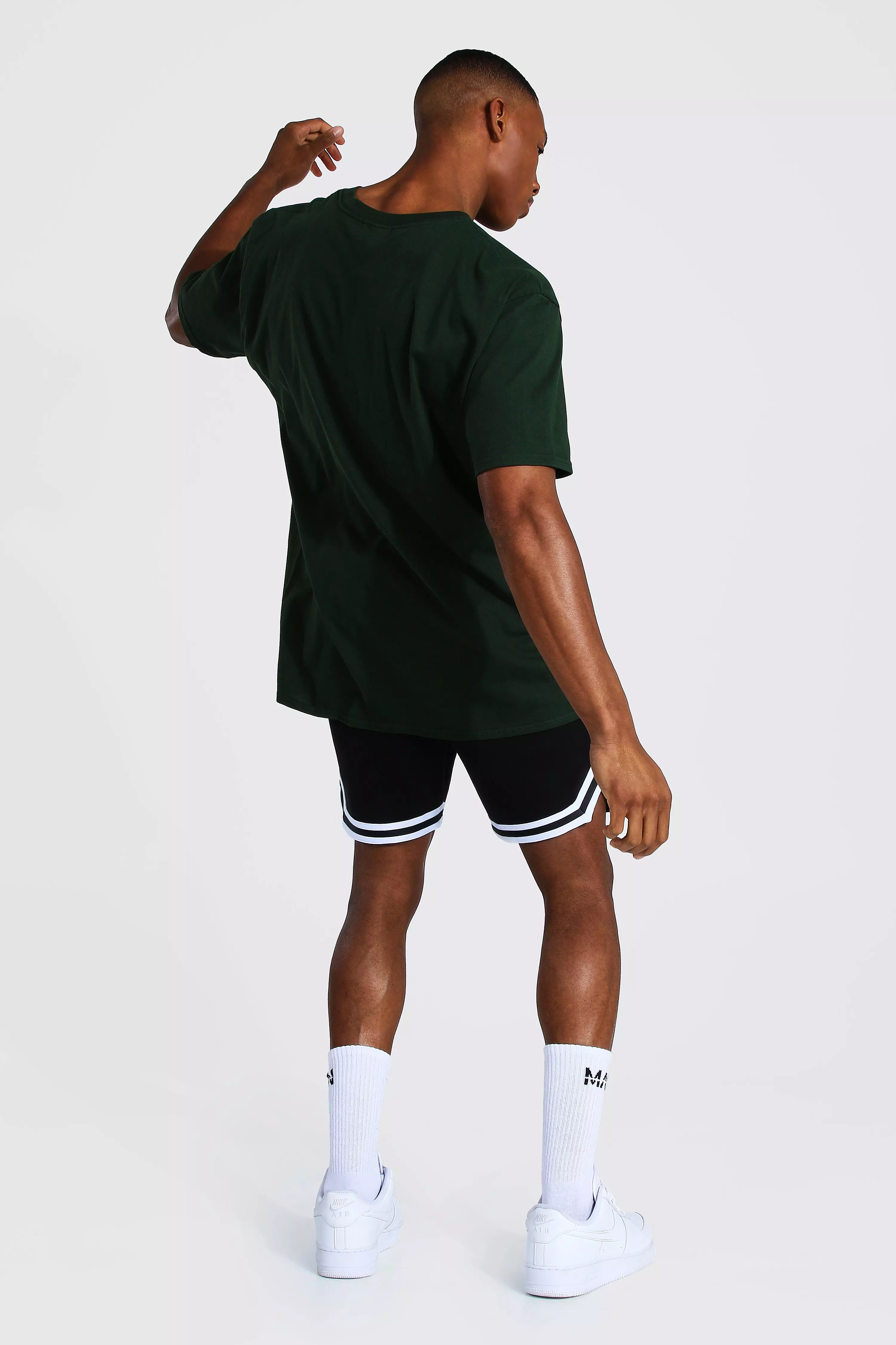 Pantaloncini Da Basket Offcl In Jersey Con Striscia, Black immagine alternativa