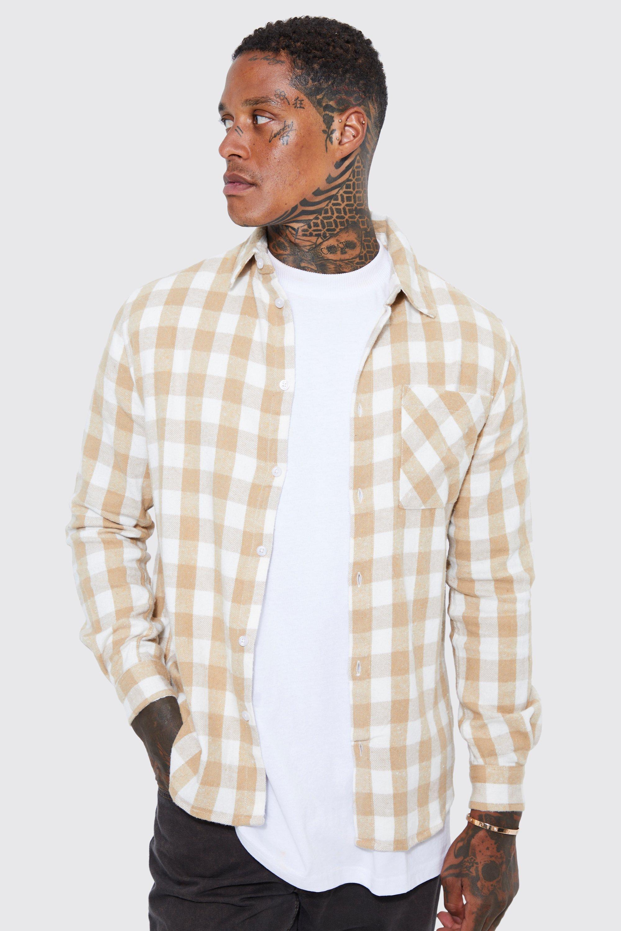 Regular fit checked flannel shirt - Man