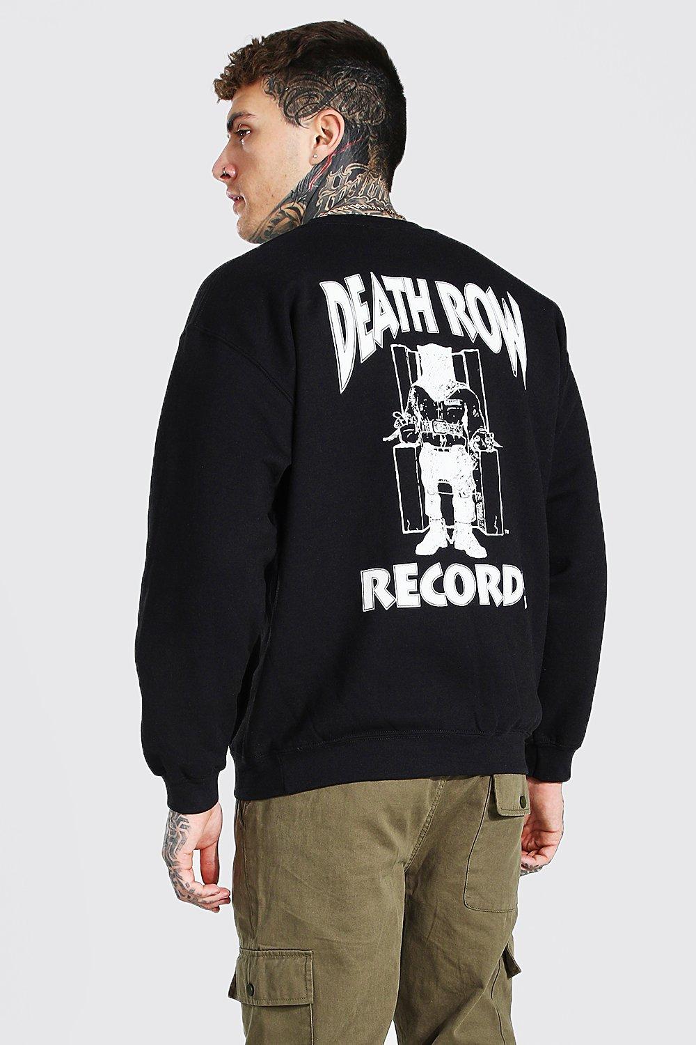 Death Row Records Back Print Sweater boohooMAN USA