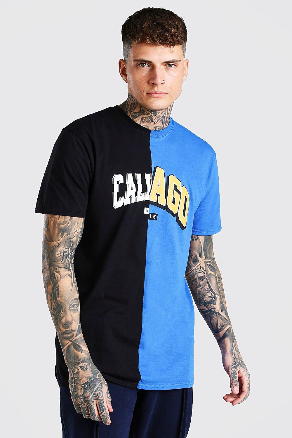 Oversized Chicago Spliced T-shirt | boohooMAN USA