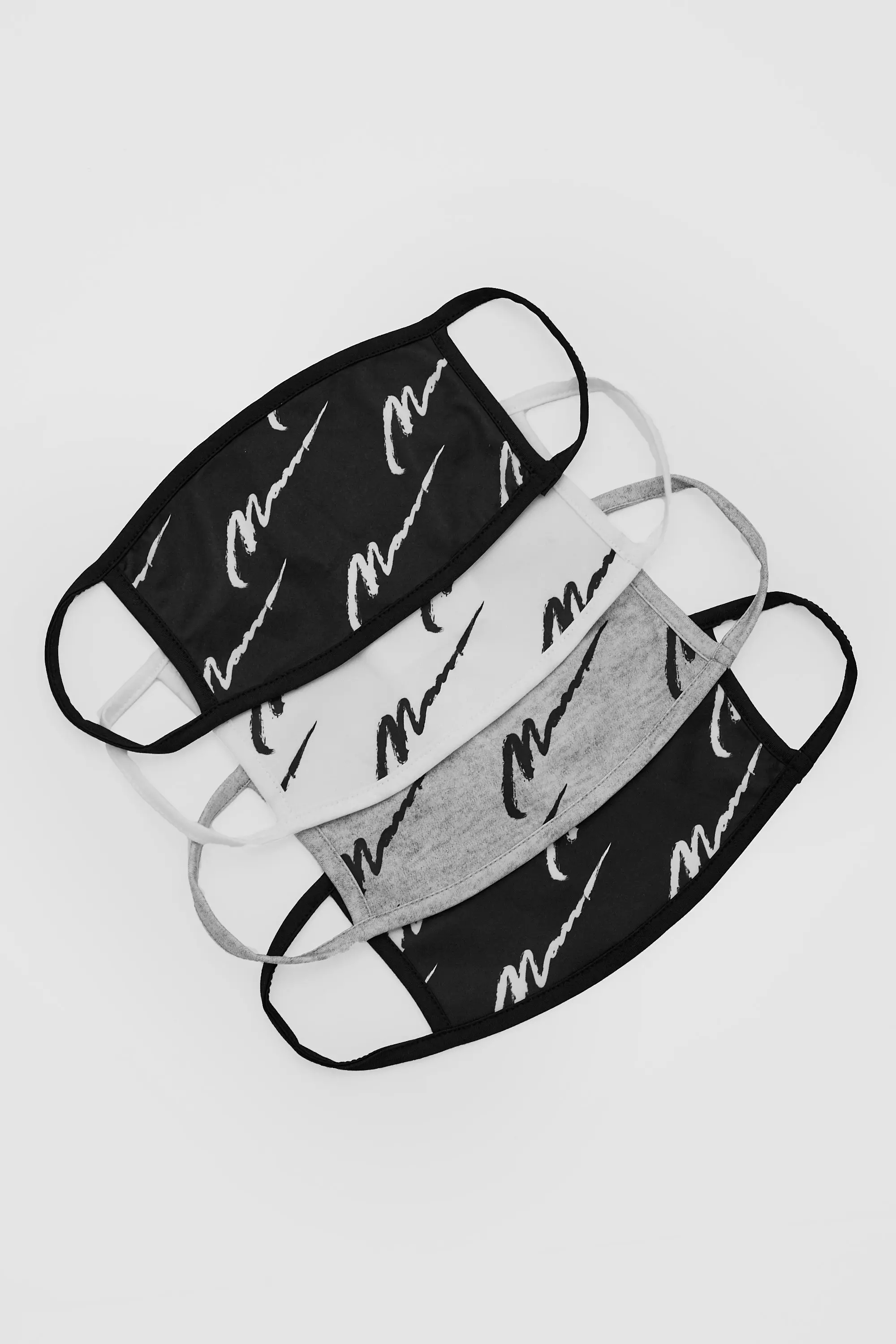 4 Pack Man Script All Over Fashion Masks alternative image