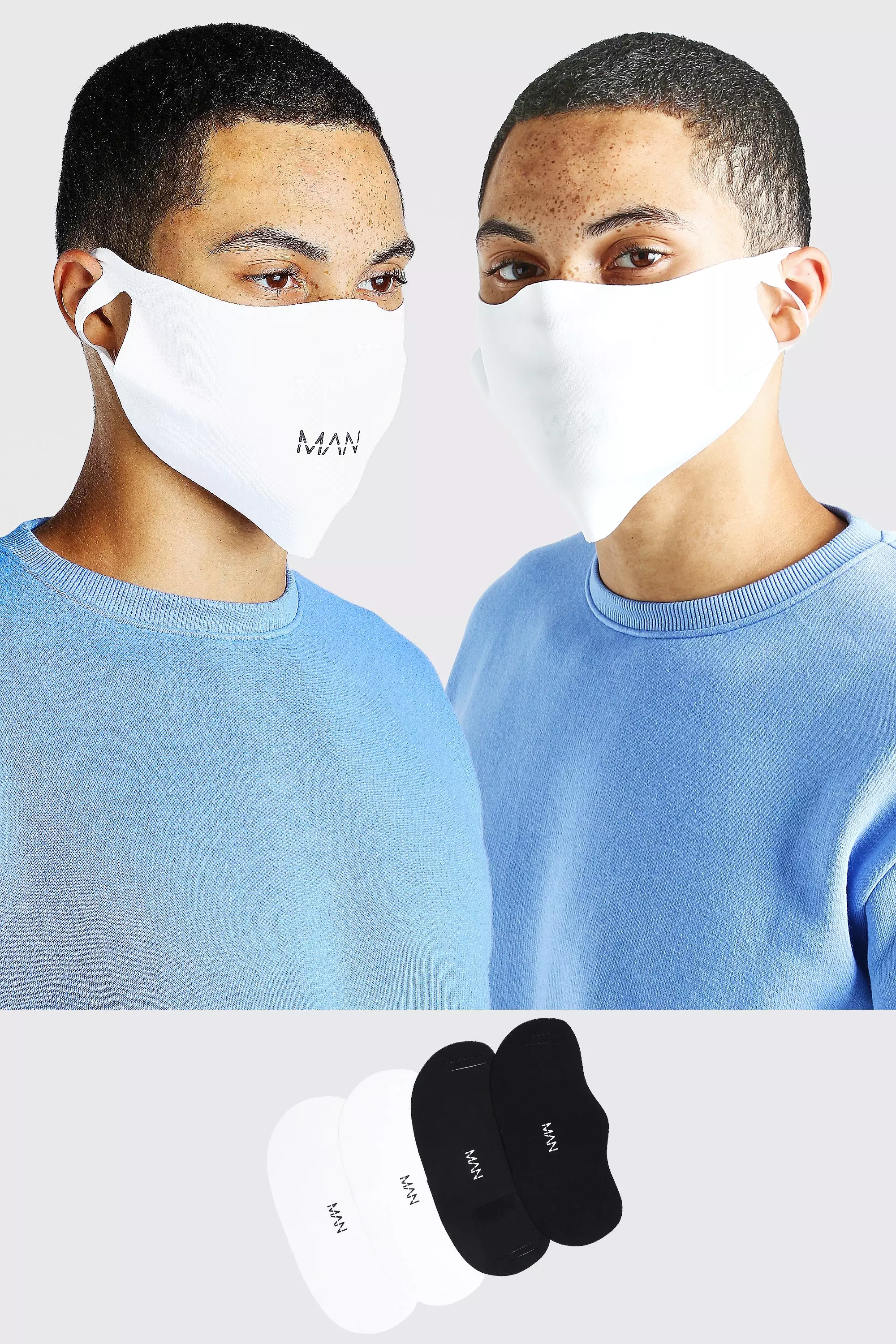 Multi 4 Pack MAN Branded Reversible Fashion Masks alternative image