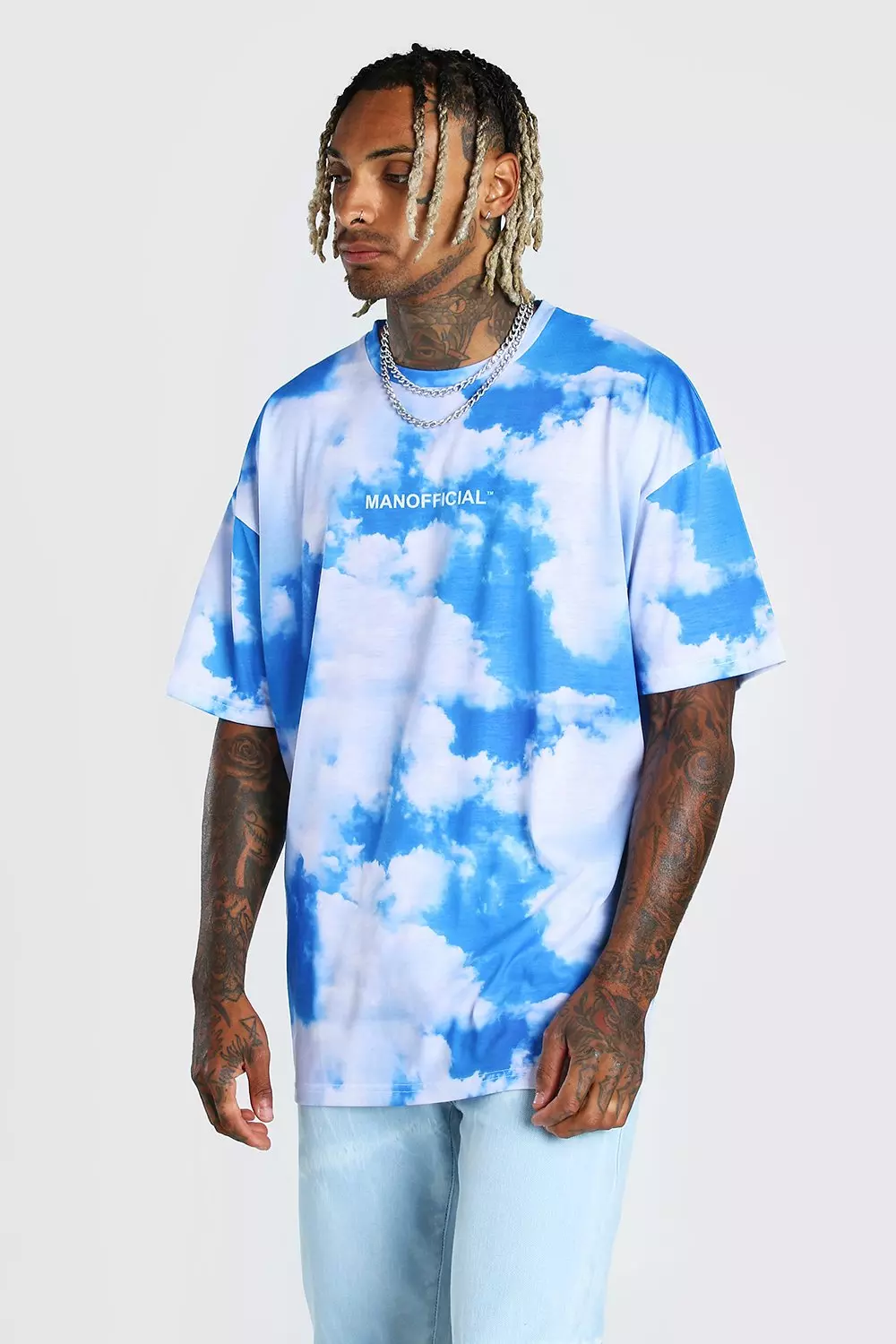 Oversized MAN Official Cloud Print T-Shirt alternative image