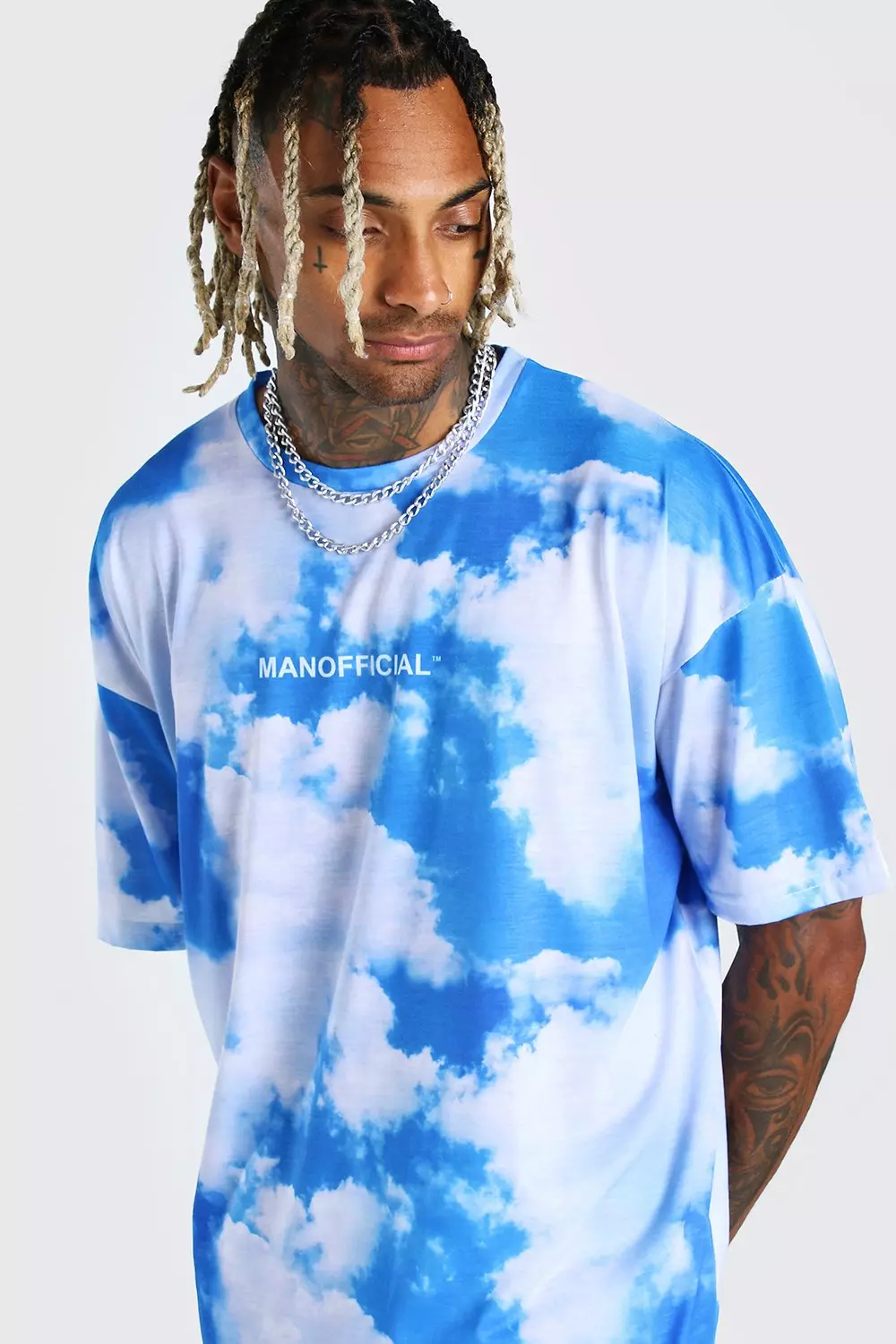Oversized MAN Official Cloud Print T-Shirt alternative image