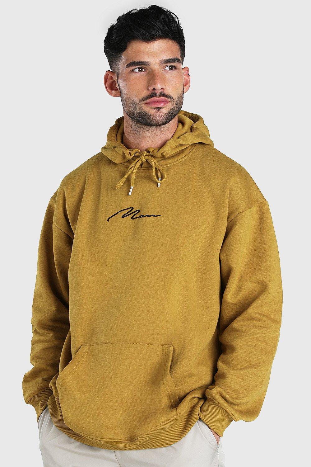 boohooMAN Plus Size Man Signature Embroidered Hoodie