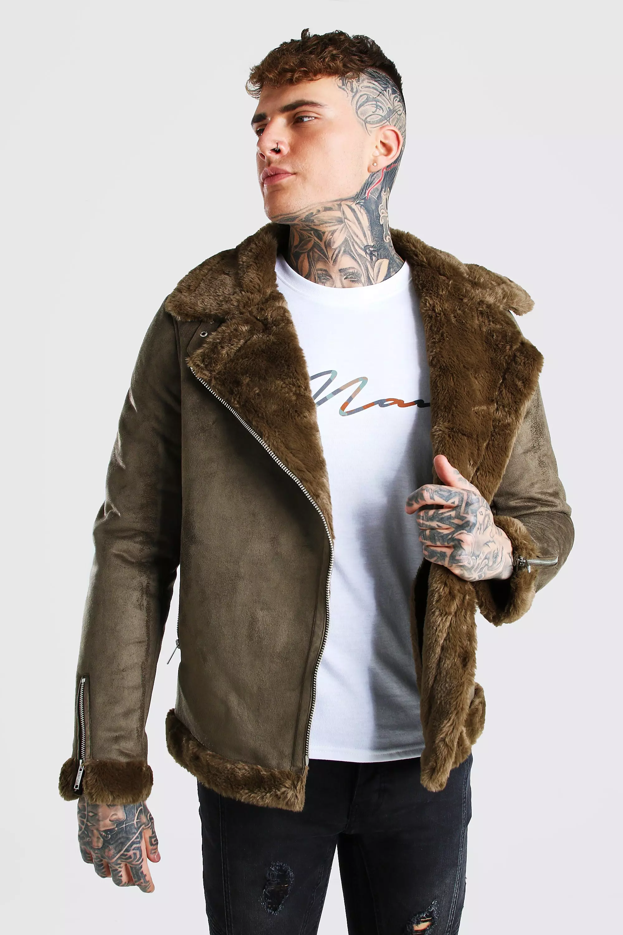 Boohooman aviator fashion jacket