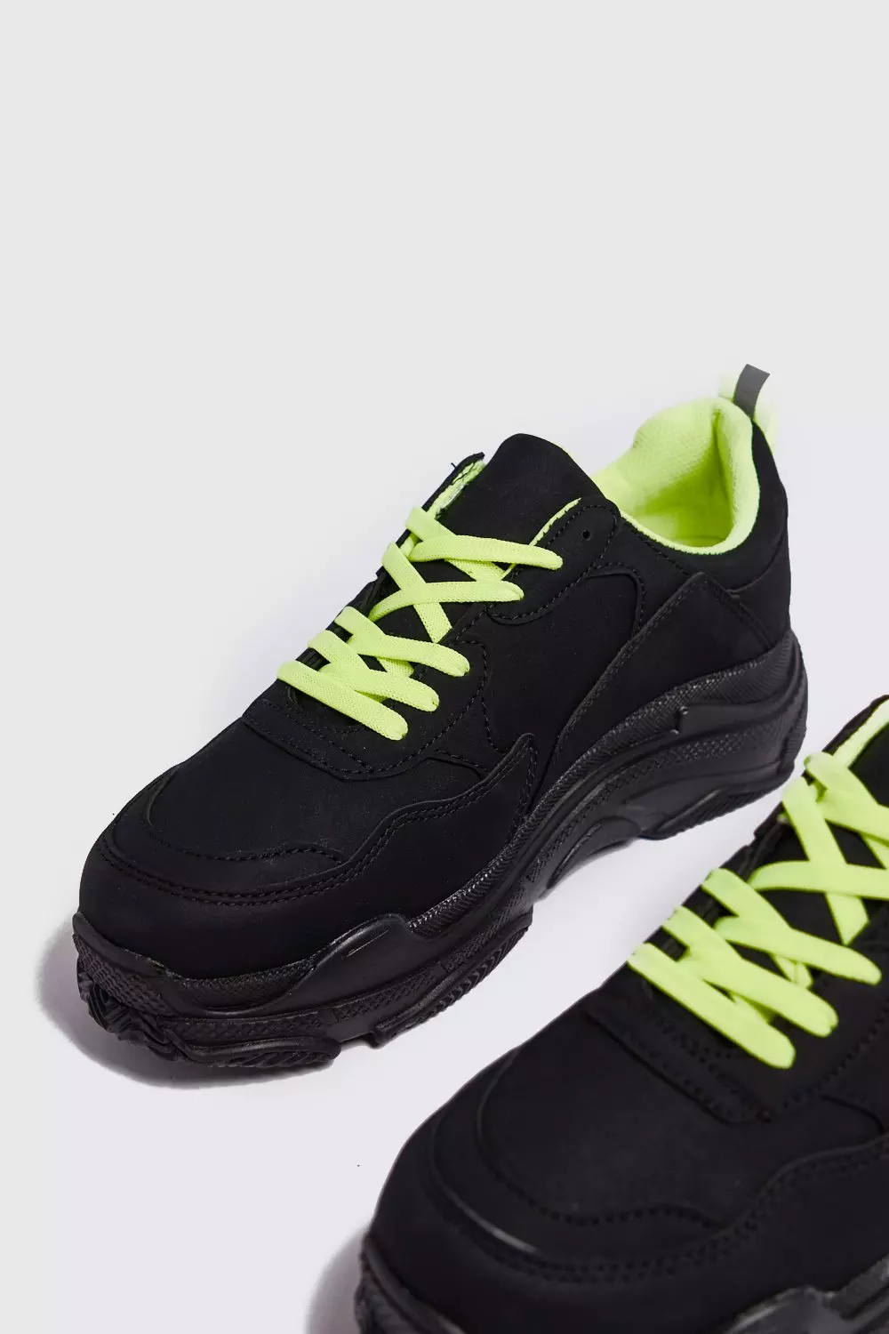 Neon Lined Chunky Trainer boohooMAN
