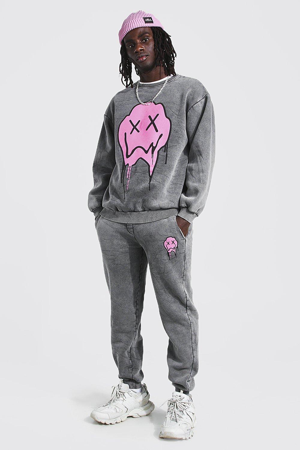 acid wash tracksuit mens