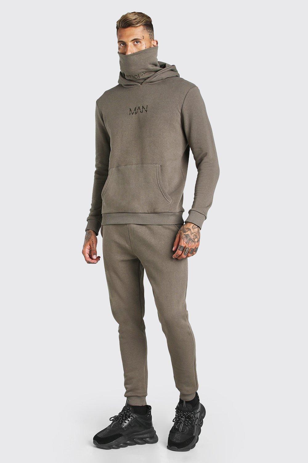 boohooman beige tracksuit