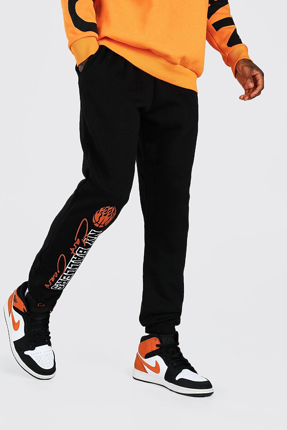 boohooman red joggers