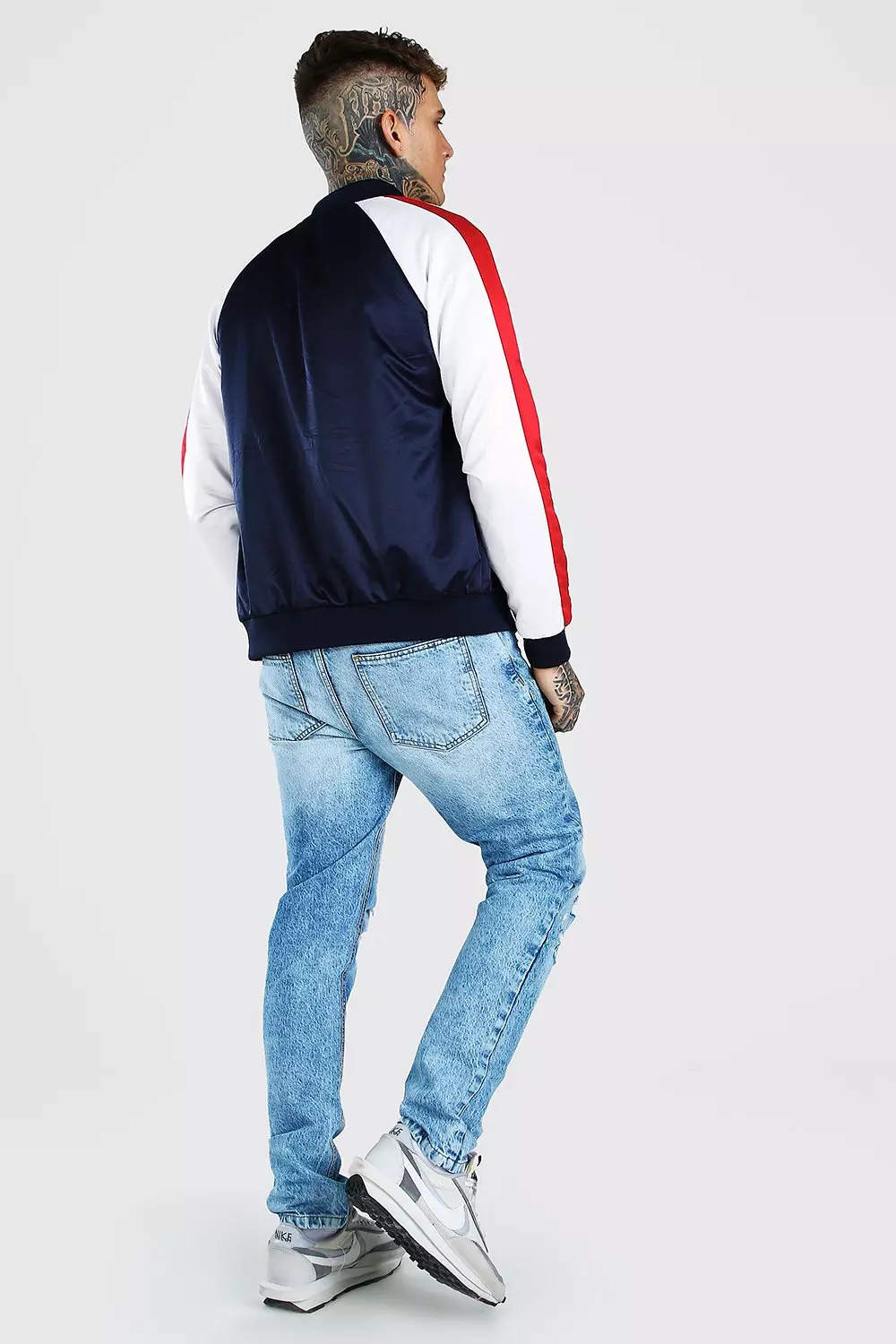 Skull Satin Bomber | boohooMAN USA
