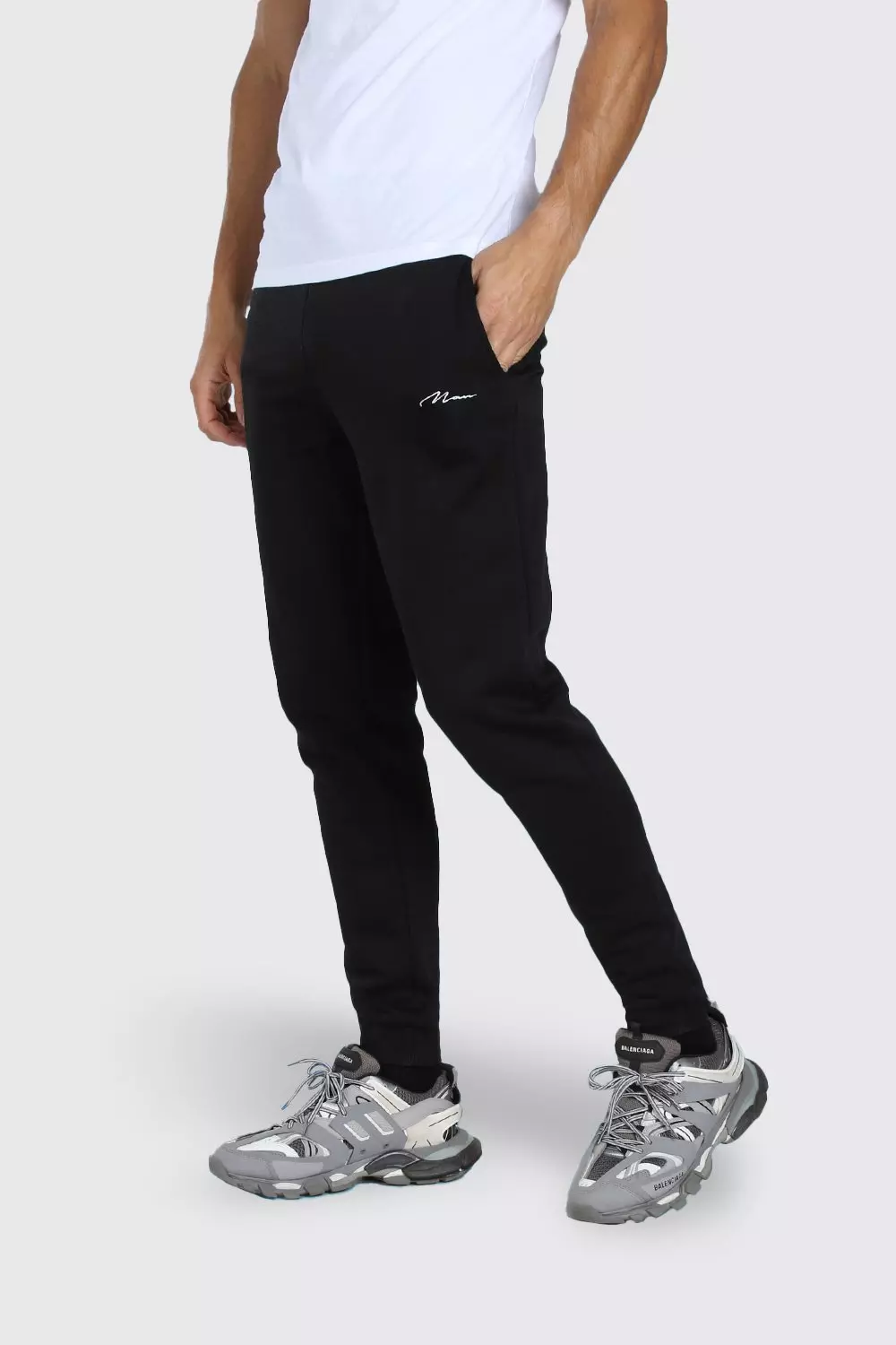 Tall MAN Signature Skinny Joggers boohooMAN UK