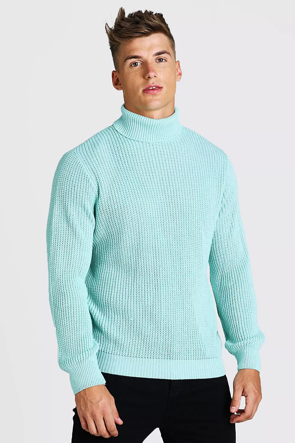 Mens thick roll neck jumper best sale