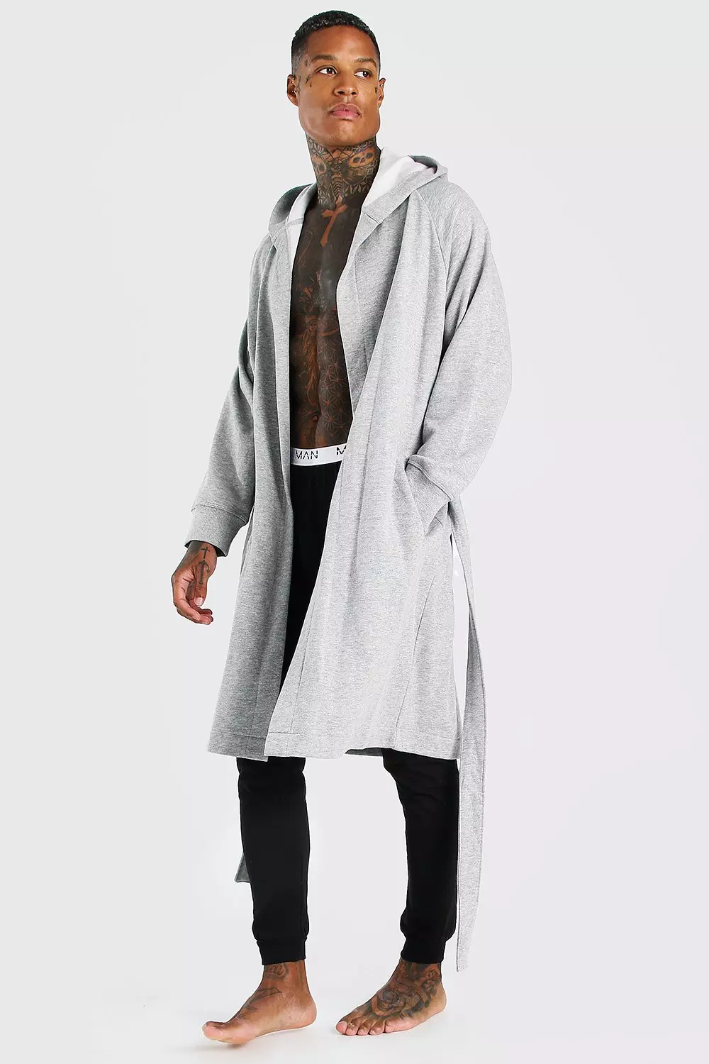 Plain Hooded Dressing Gown alternative image
