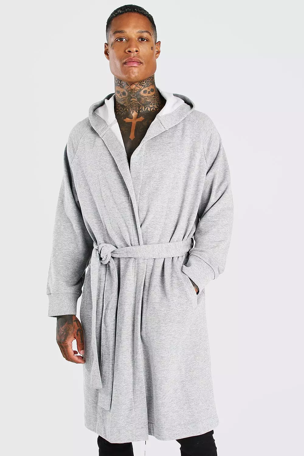 Plain Hooded Dressing Gown alternative image