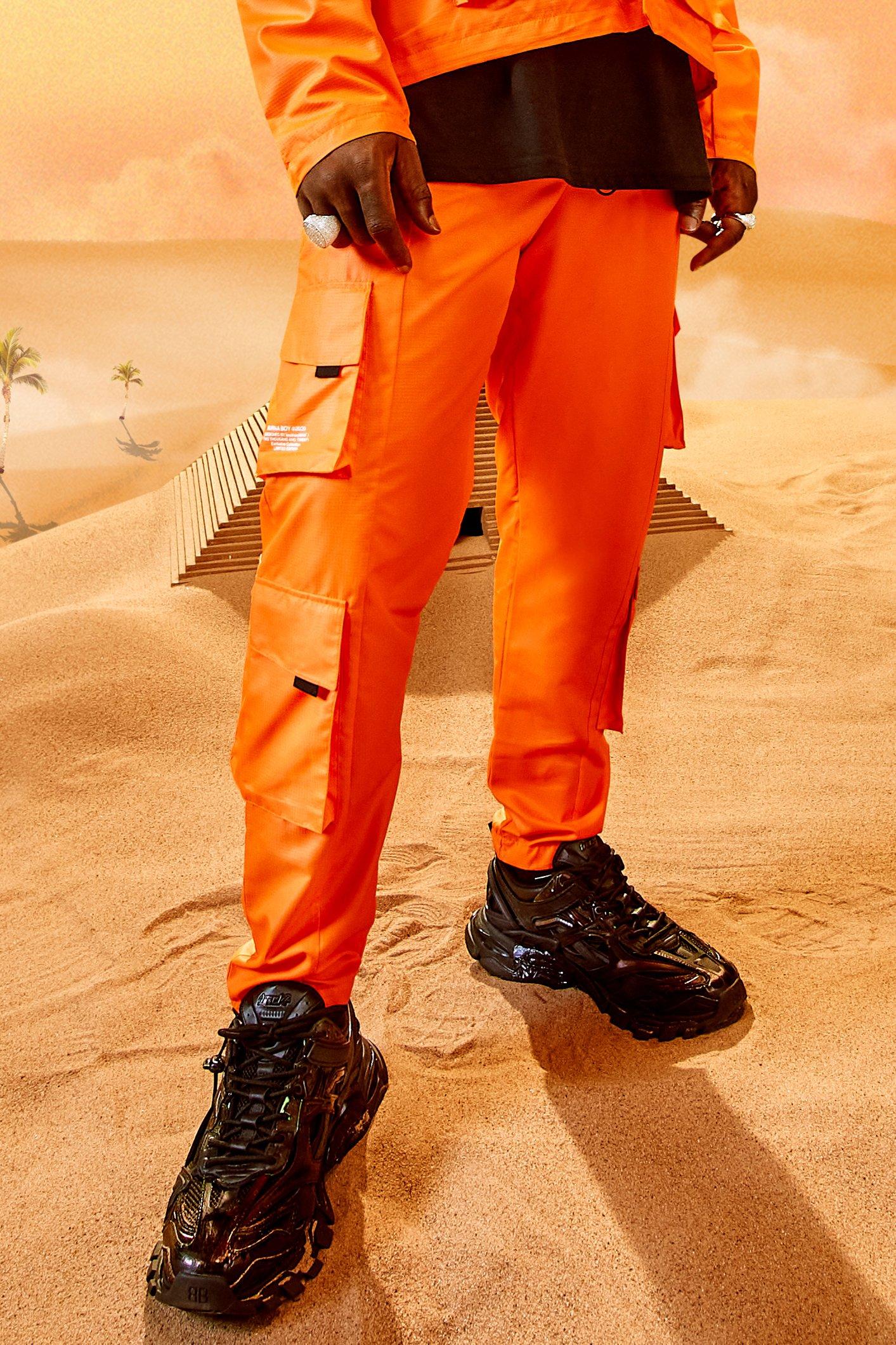 boys orange cargo pants