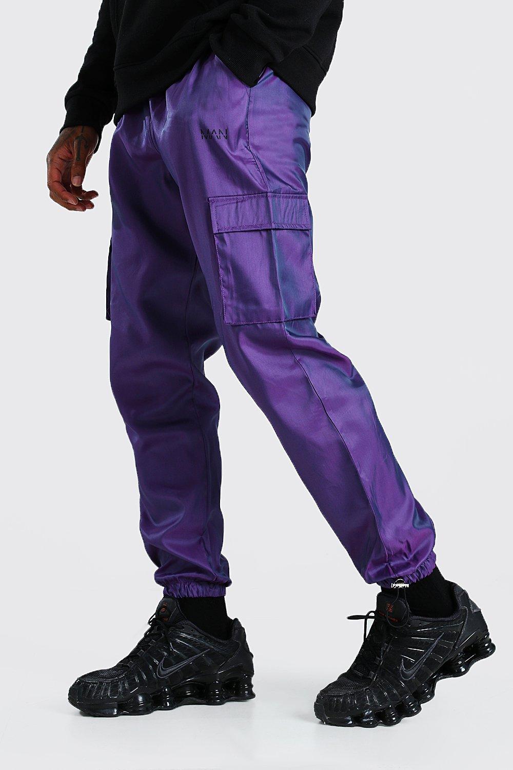 Original Man Reflective Shell Strap Cargo Pants | boohooMAN USA