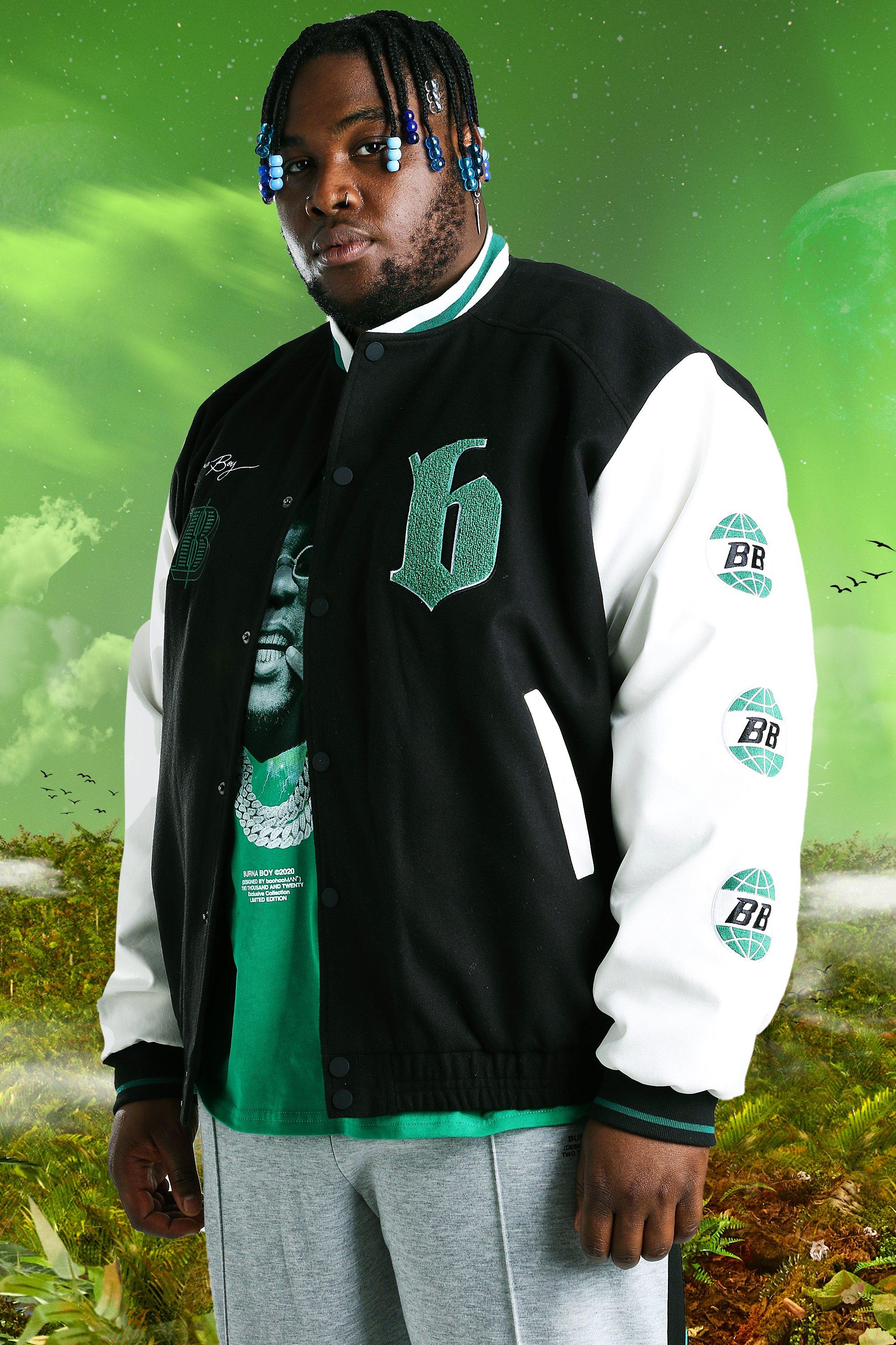 Plus Size Varsity Letterman Bomber Jacket