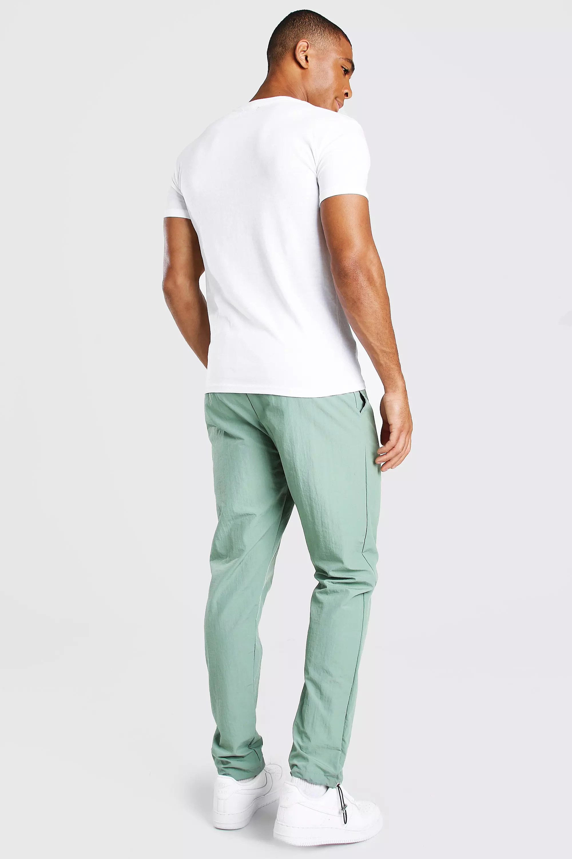 Original MAN Crinkle Bungee Cord Jogger Trouser | boohooMAN USA