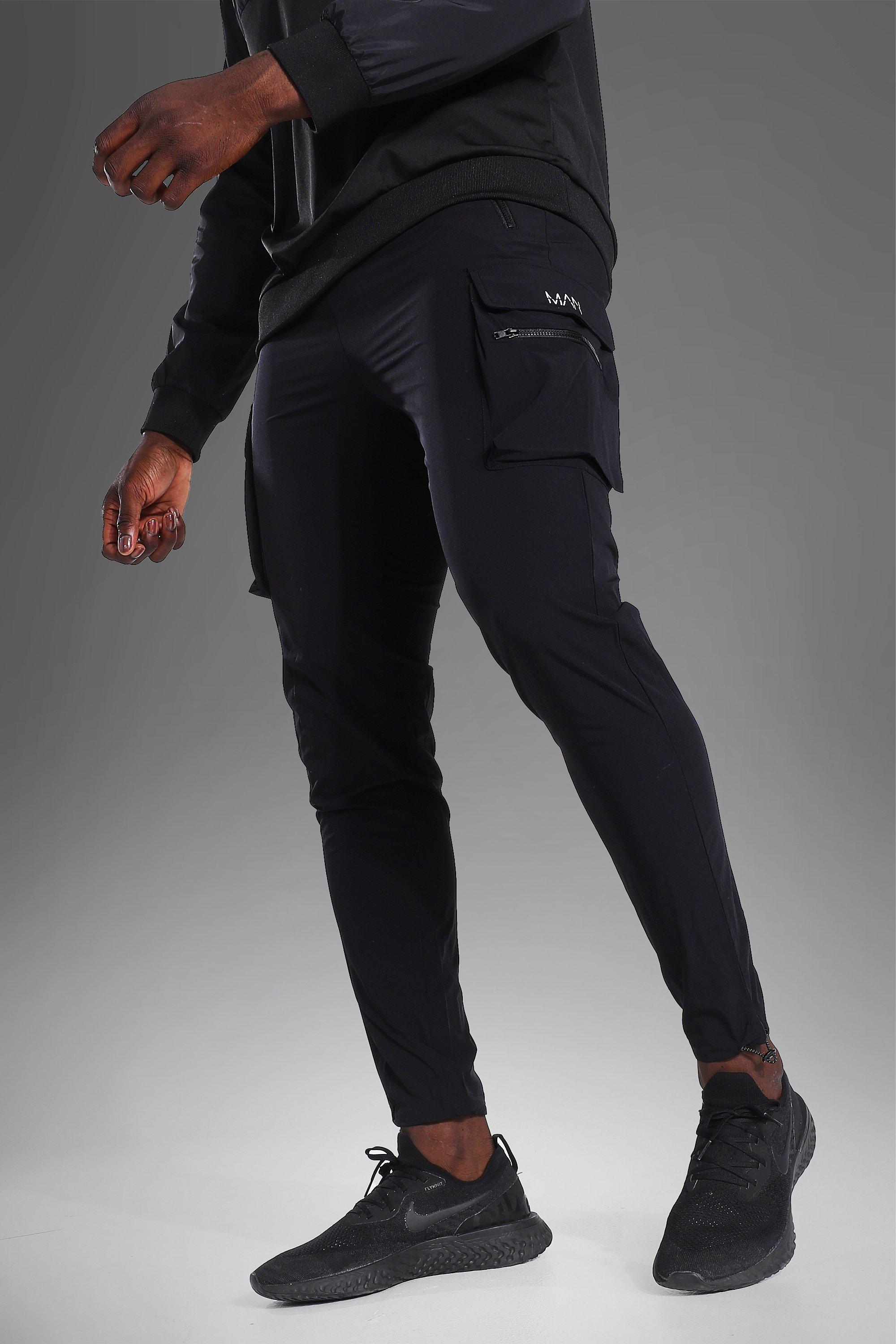 Boohooman grey cargo online joggers