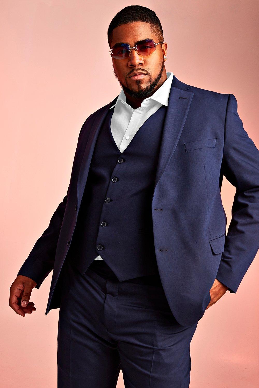 plus size navy suit