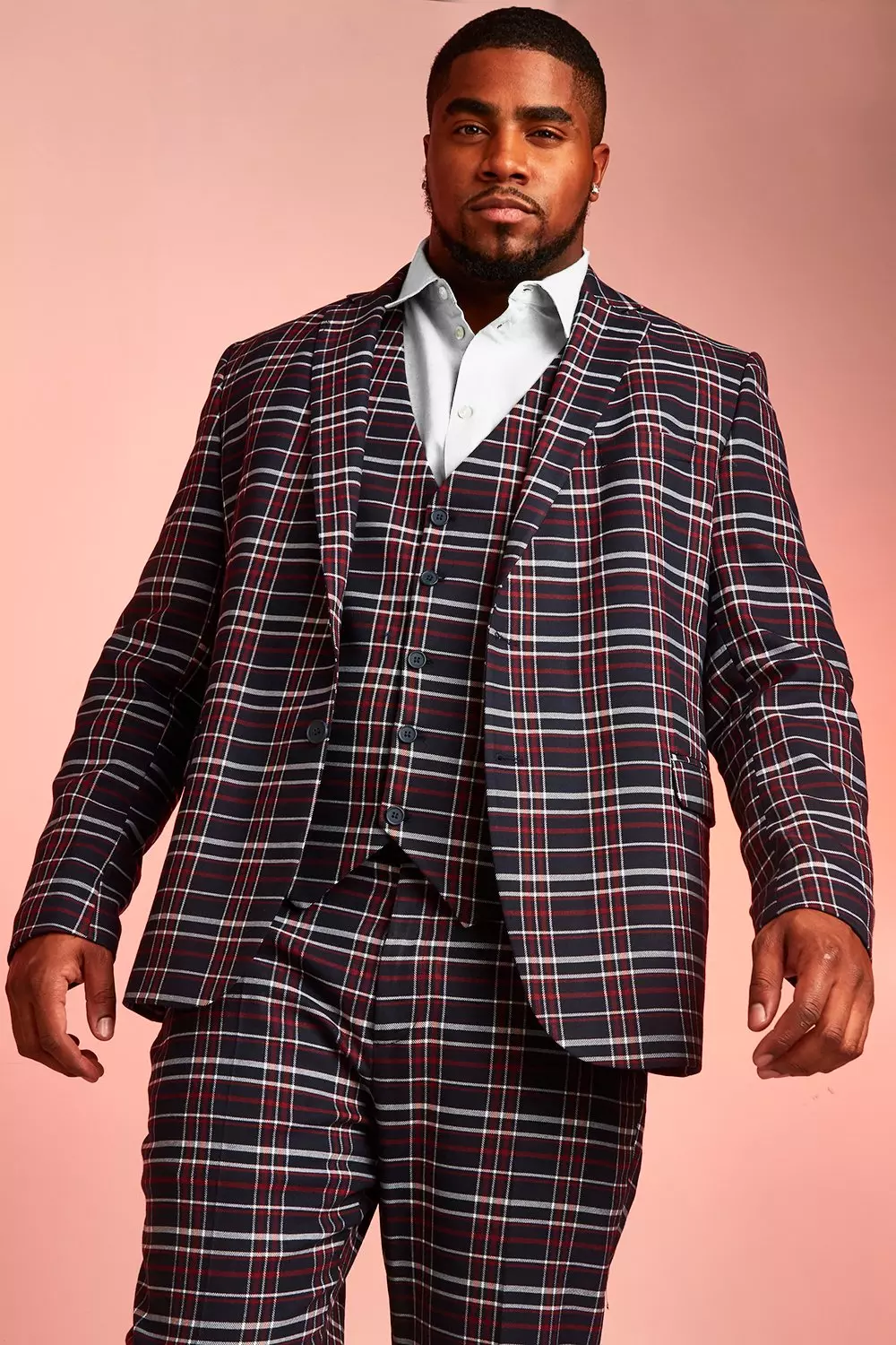 Plus size check blazer hotsell