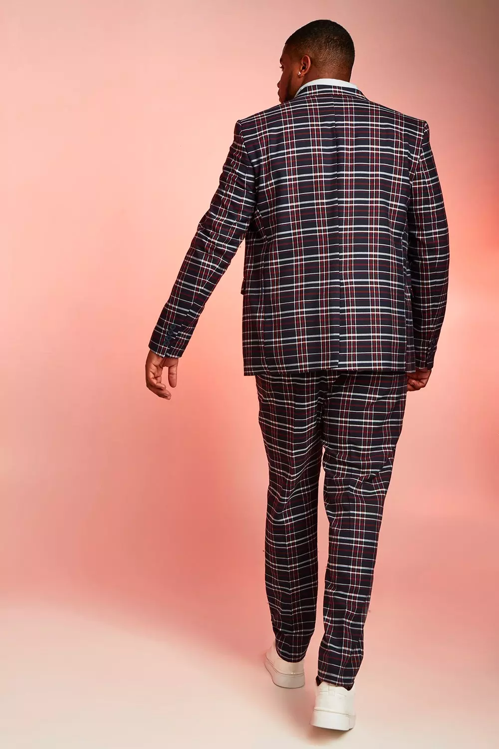 Plus Size Skinny Fit Tartan Check Blazer boohooMAN
