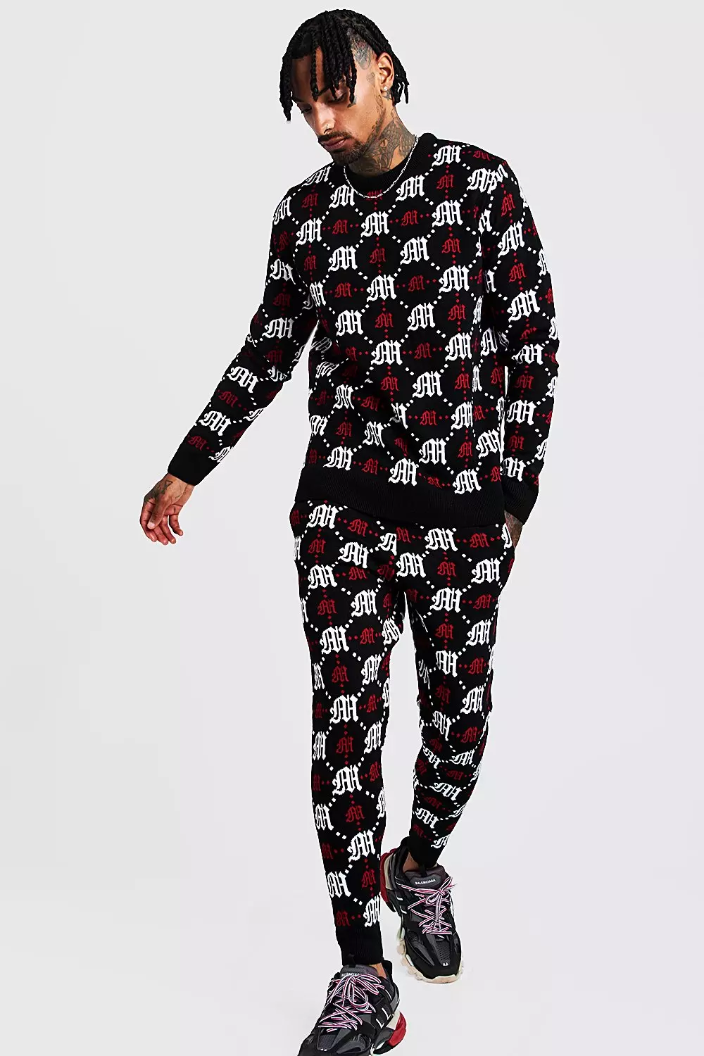 Gothic M All Over Print Knitted Jumper & Jogger Set alternative image