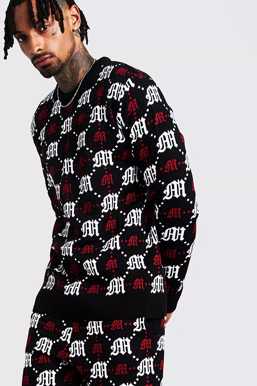 Gothic M All Over Print Knitted Jumper & Jogger Set alternative image