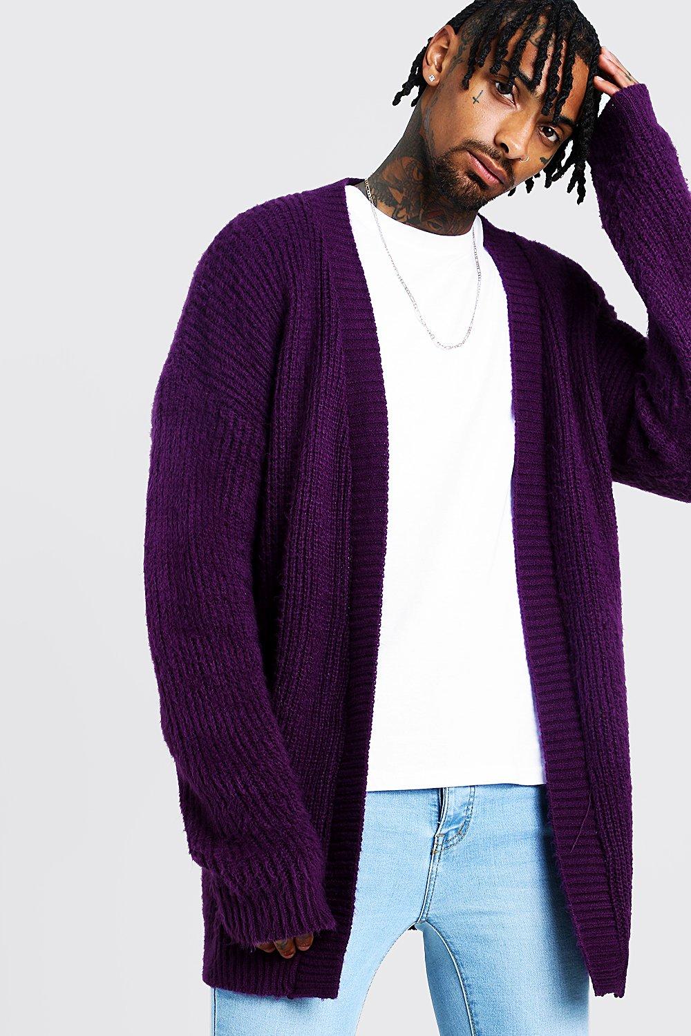 oversized purple cardigan