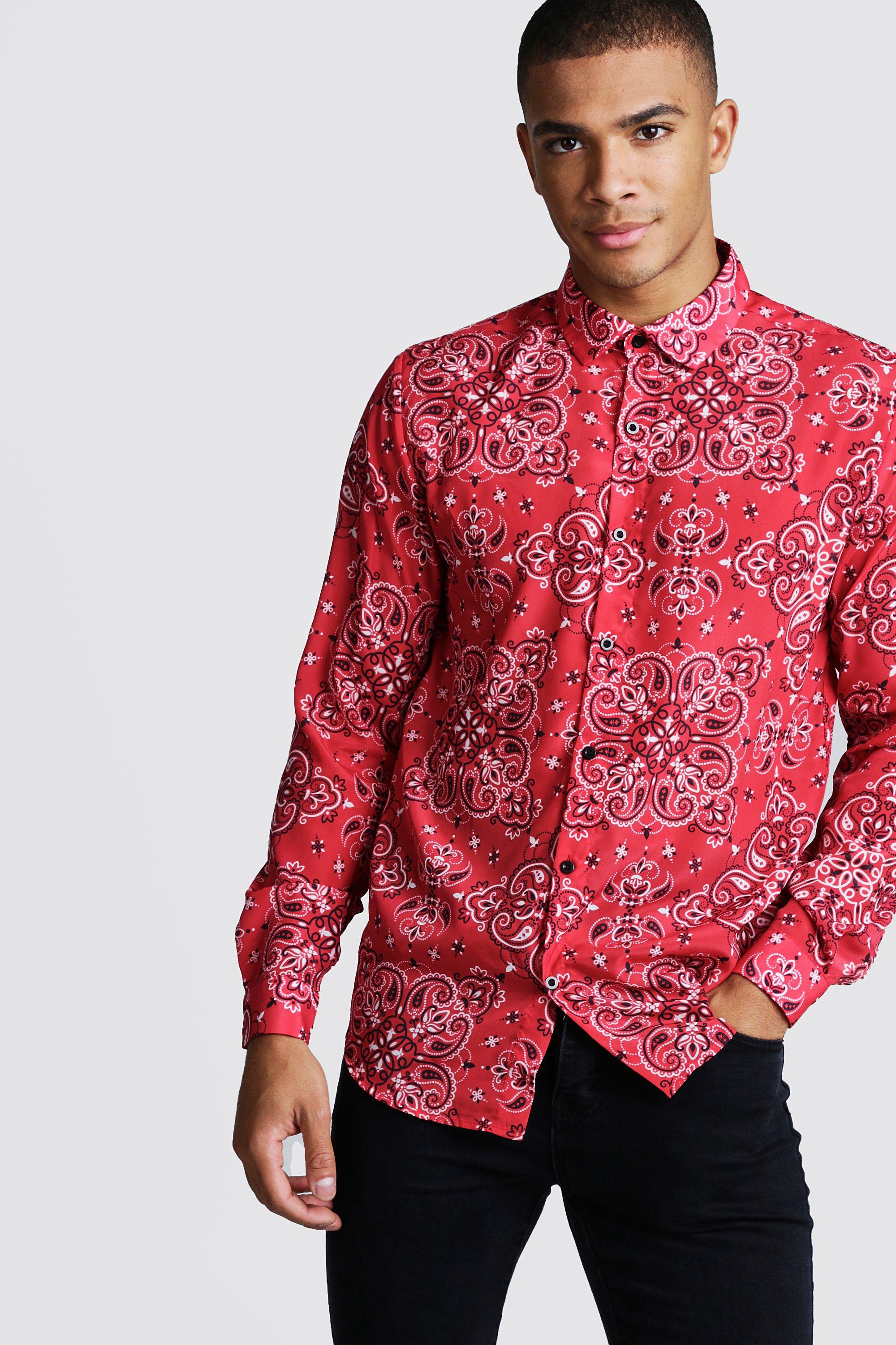 Mens Red Bandana Shirt