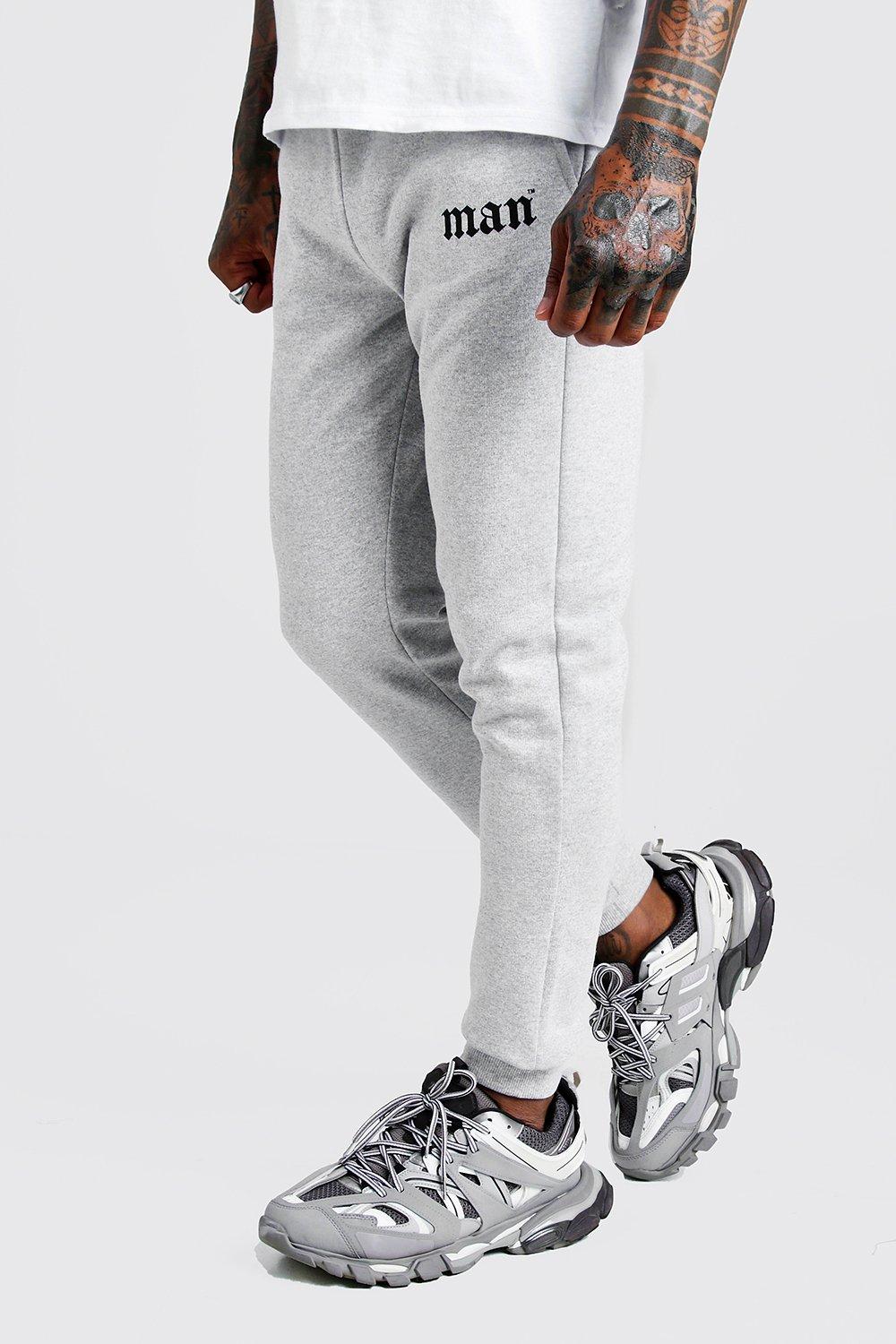 boohooman grey skinny joggers