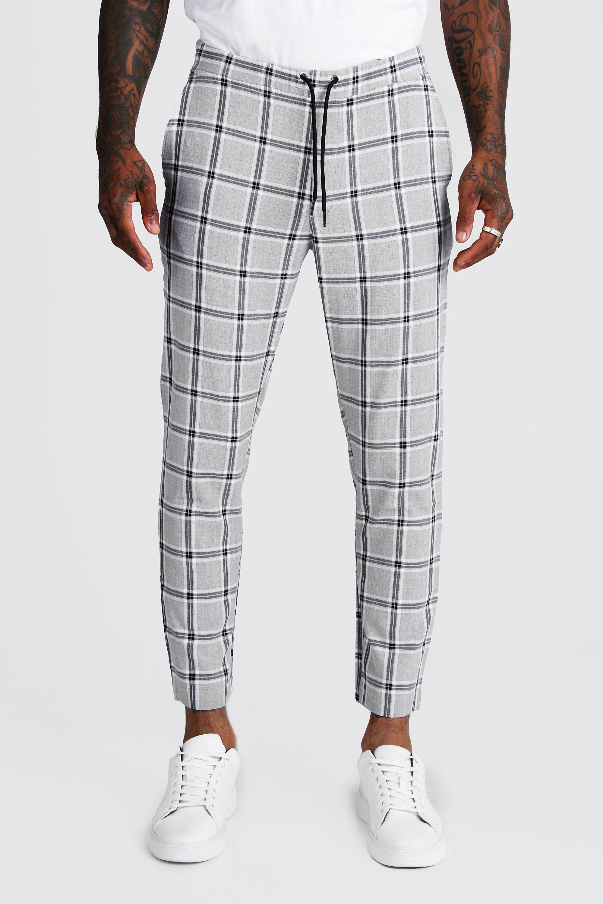 boohooman check joggers