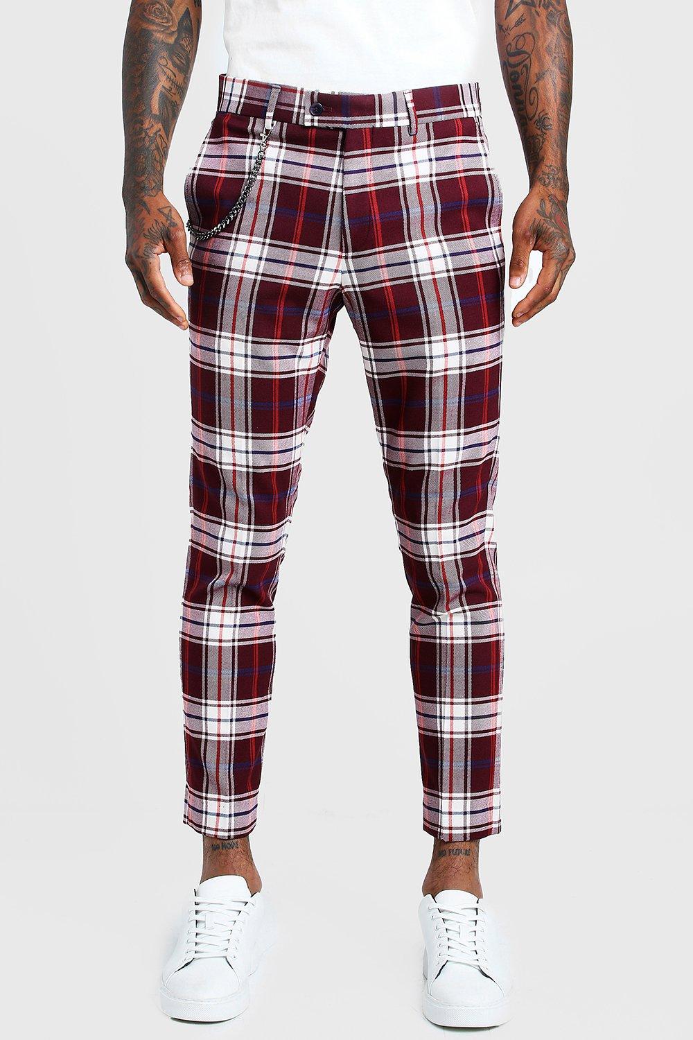 maroon plaid pants