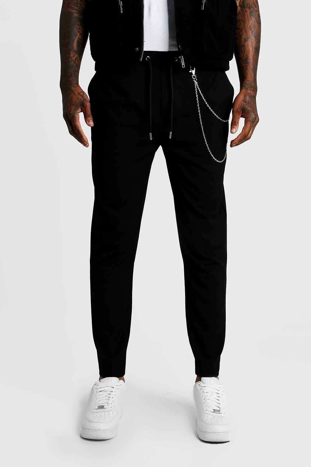 black joggers with chain