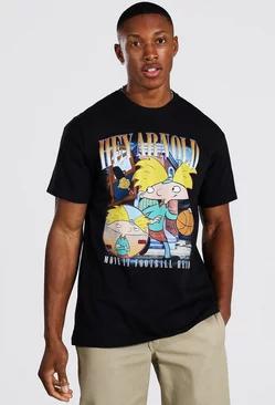 Oversized Hey Arnold License T-shirt Black